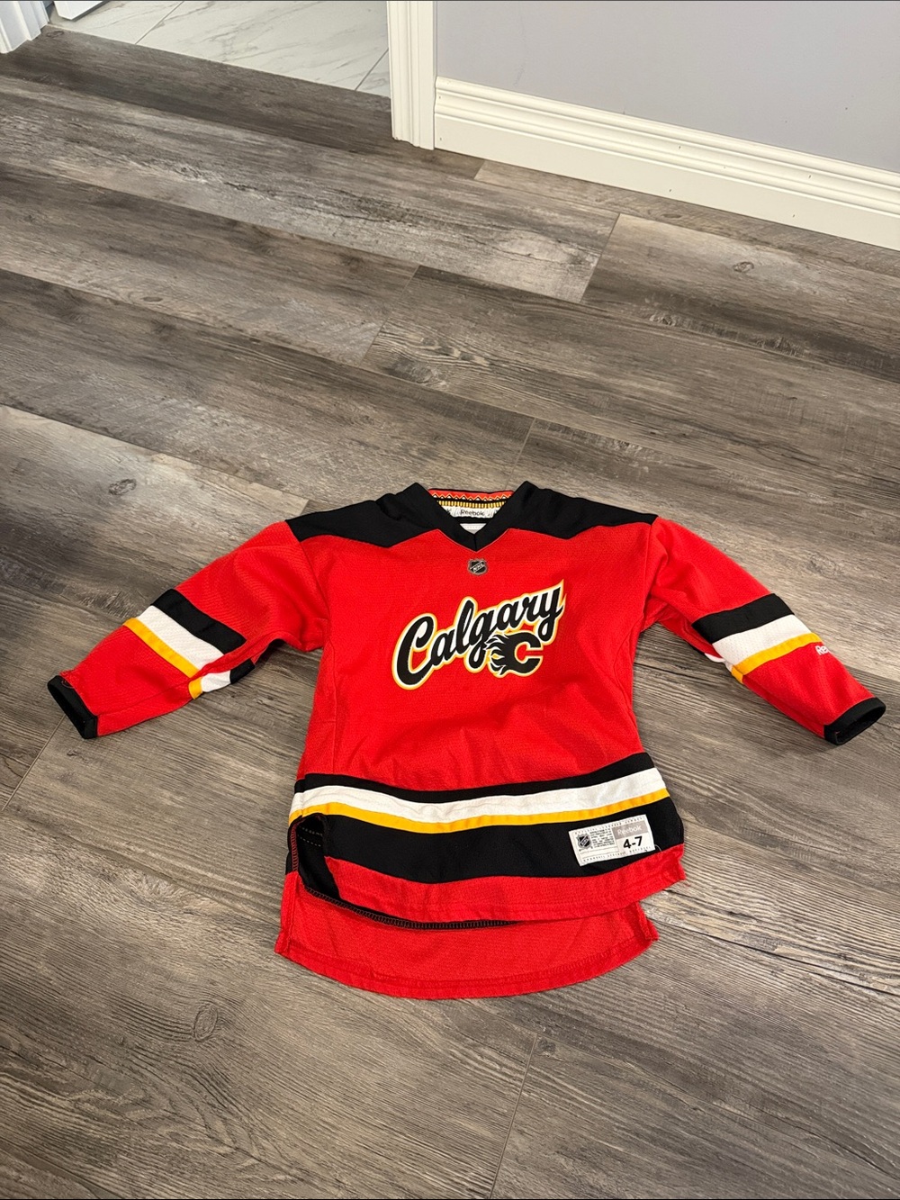 Reebok Calgary Flames Kids Red Hockey Jersey